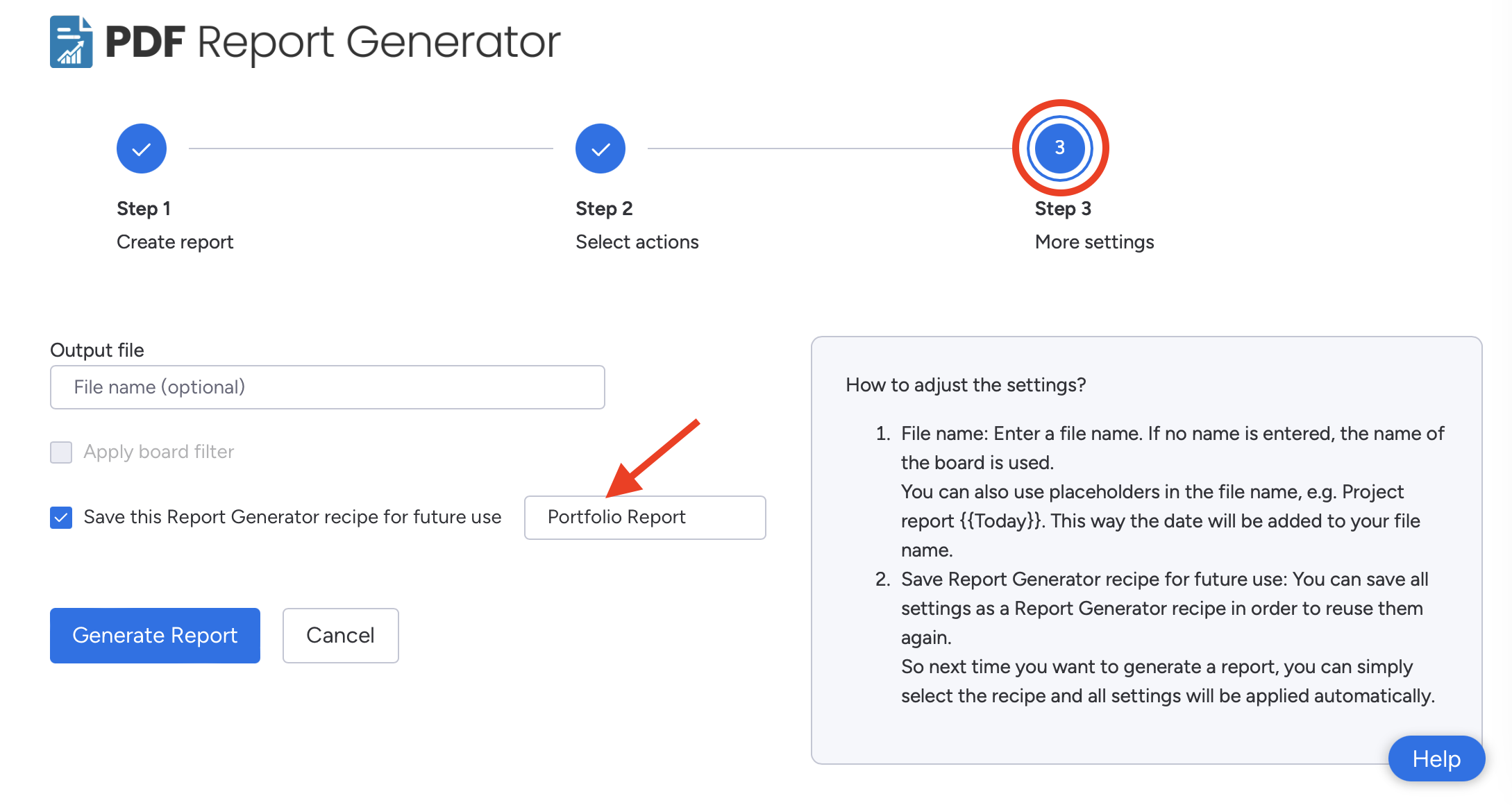 PDF Report Generator Automation Step 3